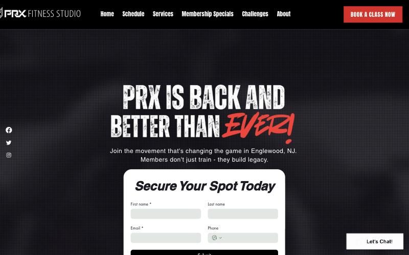 PRX Fitness Englewood home page